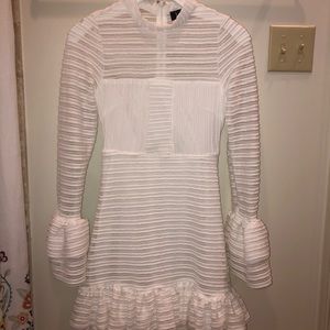 Lulu’s For Always White Ruffled Long Sleeve Dress